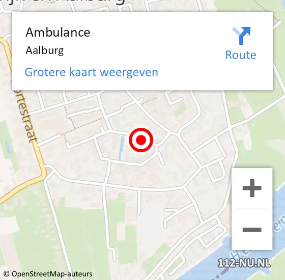 Locatie op kaart van de 112 melding: Ambulance Aalburg op 17 augustus 2021 13:45