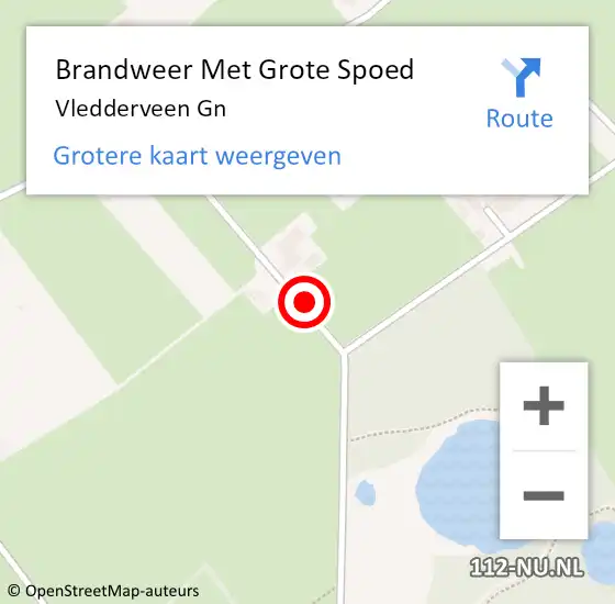 Locatie op kaart van de 112 melding: Brandweer Met Grote Spoed Naar Vledderveen Gn op 20 juni 2014 04:14