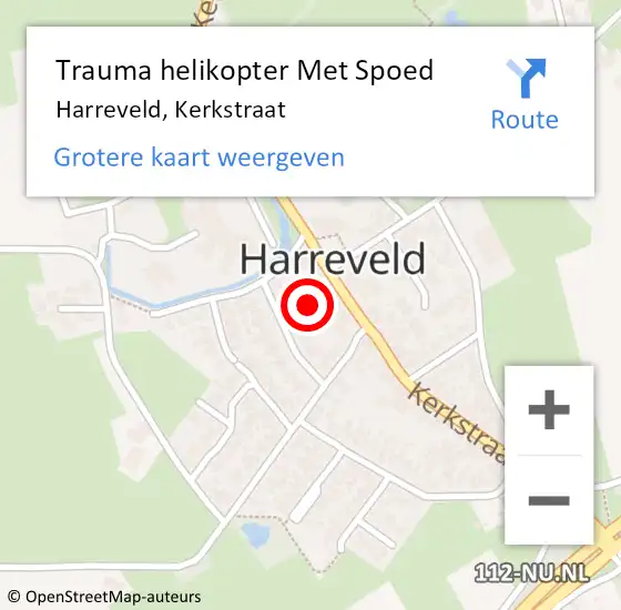 Locatie op kaart van de 112 melding: Trauma helikopter Met Spoed Naar Harreveld, Kerkstraat op 18 augustus 2021 21:06