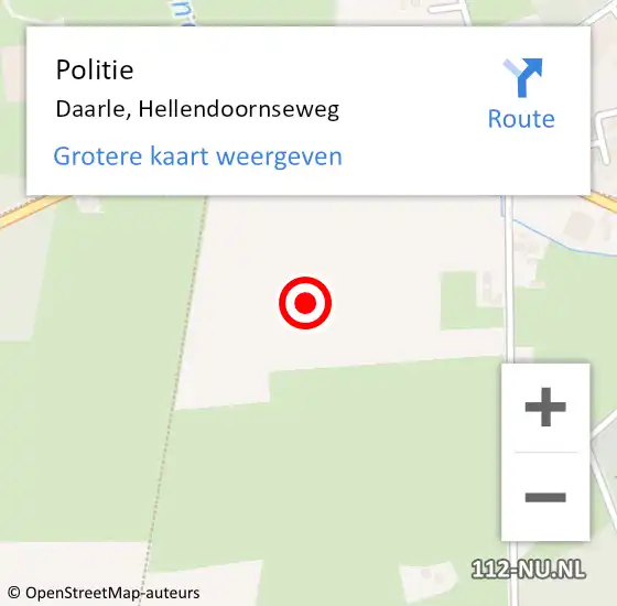 Locatie op kaart van de 112 melding: Politie Daarle, Hellendoornseweg op 18 augustus 2021 23:03