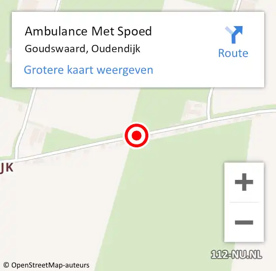 Locatie op kaart van de 112 melding: Ambulance Met Spoed Naar Goudswaard, Oudendijk op 19 augustus 2021 07:23