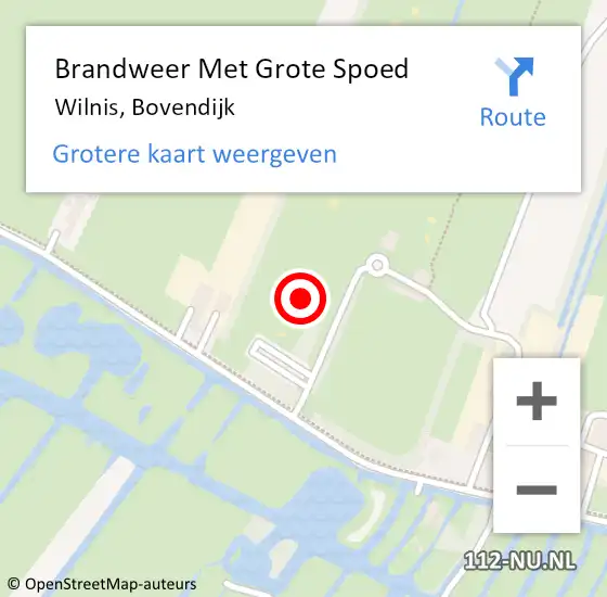Locatie op kaart van de 112 melding: Brandweer Met Grote Spoed Naar Wilnis, Bovendijk op 20 augustus 2021 01:27