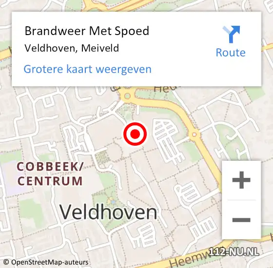 Locatie op kaart van de 112 melding: Brandweer Met Spoed Naar Veldhoven, Meiveld op 20 augustus 2021 14:04