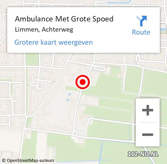 Locatie op kaart van de 112 melding: Ambulance Met Grote Spoed Naar Limmen, Achterweg op 20 augustus 2021 21:15
