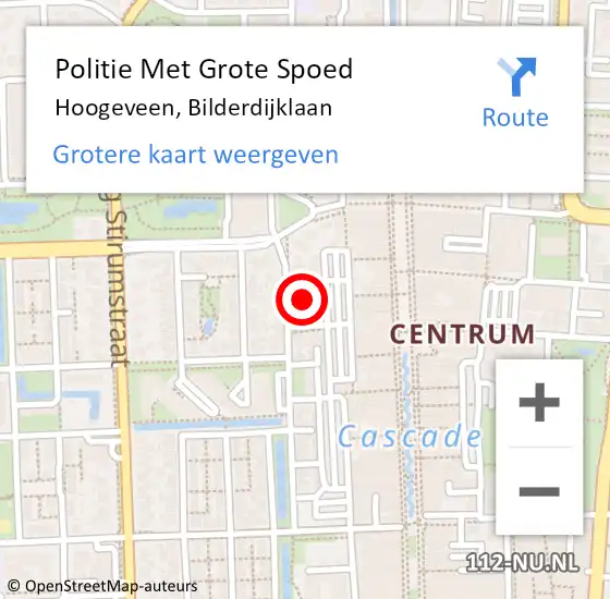 Locatie op kaart van de 112 melding: Politie Met Grote Spoed Naar Hoogeveen, Bilderdijklaan op 21 augustus 2021 03:20
