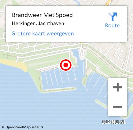 Locatie op kaart van de 112 melding: Brandweer Met Spoed Naar Herkingen, Jachthaven op 21 augustus 2021 08:04