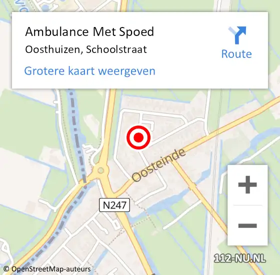 Locatie op kaart van de 112 melding: Ambulance Met Spoed Naar Oosthuizen, Schoolstraat op 21 augustus 2021 11:33