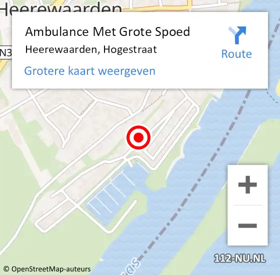 Locatie op kaart van de 112 melding: Ambulance Met Grote Spoed Naar Heerewaarden, Hogestraat op 21 augustus 2021 12:16