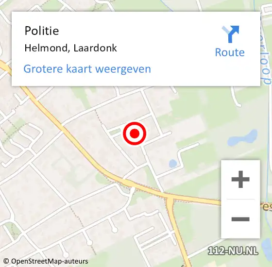 Locatie op kaart van de 112 melding: Politie Helmond, Laardonk op 21 augustus 2021 15:28