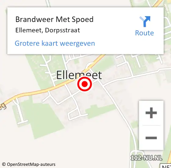 Locatie op kaart van de 112 melding: Brandweer Met Spoed Naar Ellemeet, Dorpsstraat op 21 augustus 2021 16:27