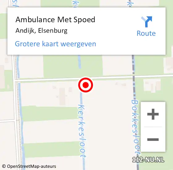 Locatie op kaart van de 112 melding: Ambulance Met Spoed Naar Andijk, Elsenburg op 21 augustus 2021 21:41
