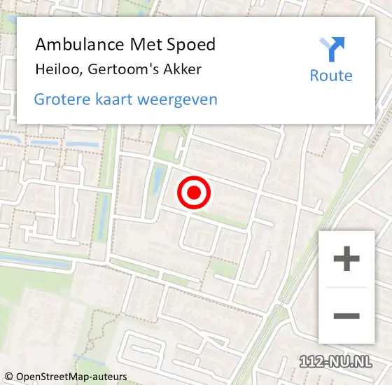 Locatie op kaart van de 112 melding: Ambulance Met Spoed Naar Heiloo, Gertoom's Akker op 22 augustus 2021 04:02