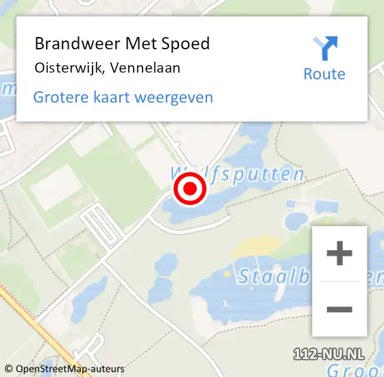 Locatie op kaart van de 112 melding: Brandweer Met Spoed Naar Oisterwijk, Vennelaan op 22 augustus 2021 10:06