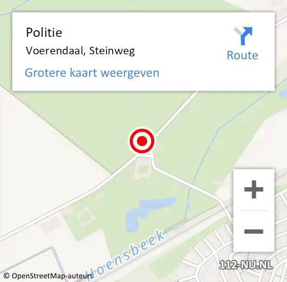 Locatie op kaart van de 112 melding: Politie Voerendaal, Steinweg op 22 augustus 2021 10:14