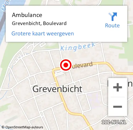 Locatie op kaart van de 112 melding: Ambulance Grevenbicht, Boulevard op 20 juni 2014 14:00