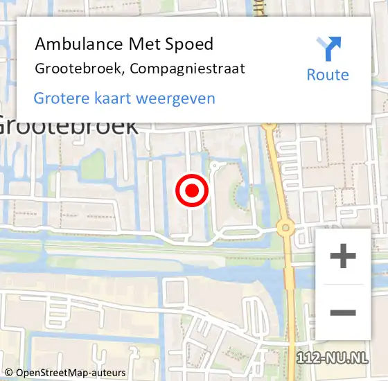 Locatie op kaart van de 112 melding: Ambulance Met Spoed Naar Grootebroek, Compagniestraat op 22 augustus 2021 19:45