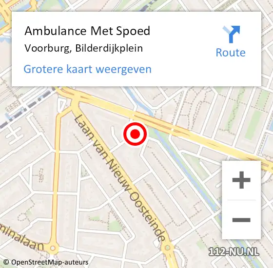 Locatie op kaart van de 112 melding: Ambulance Met Spoed Naar Voorburg, Bilderdijkplein op 22 augustus 2021 20:15
