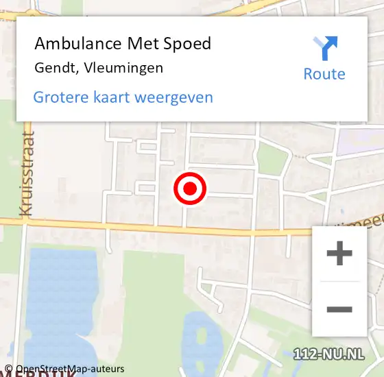 Locatie op kaart van de 112 melding: Ambulance Met Spoed Naar Gendt, Vleumingen op 22 augustus 2021 22:58