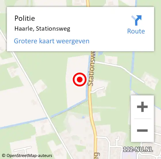Locatie op kaart van de 112 melding: Politie Haarle, Stationsweg op 23 augustus 2021 08:43