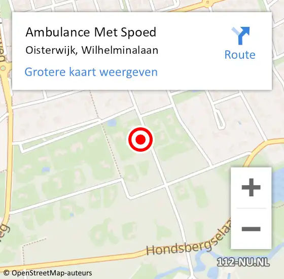 Locatie op kaart van de 112 melding: Ambulance Met Spoed Naar Oisterwijk, Wilhelminalaan op 20 juni 2014 14:59