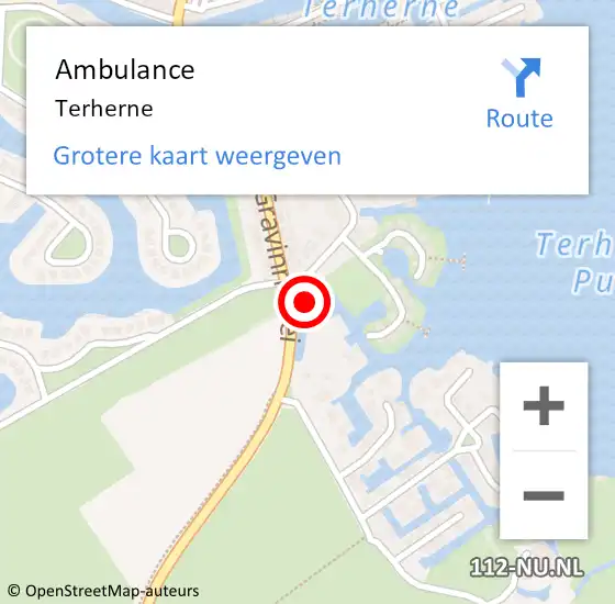Locatie op kaart van de 112 melding: Ambulance Terherne op 23 augustus 2021 10:16