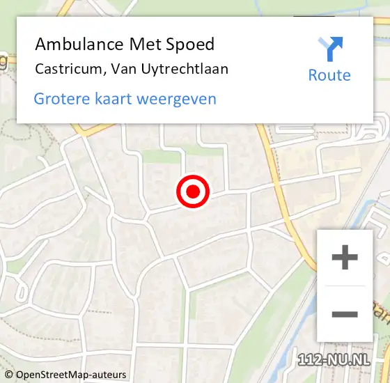 Locatie op kaart van de 112 melding: Ambulance Met Spoed Naar Castricum, Van Uytrechtlaan op 23 augustus 2021 10:49