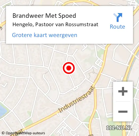 Locatie op kaart van de 112 melding: Brandweer Met Spoed Naar Hengelo, Pastoor van Rossumstraat op 23 augustus 2021 12:40