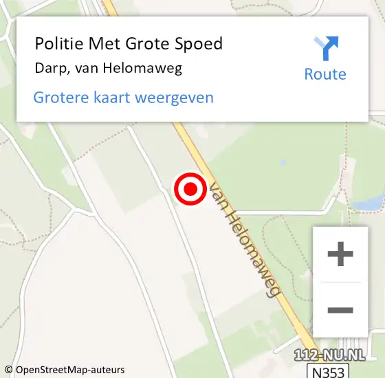 Locatie op kaart van de 112 melding: Politie Met Grote Spoed Naar Darp, van Helomaweg op 23 augustus 2021 15:42