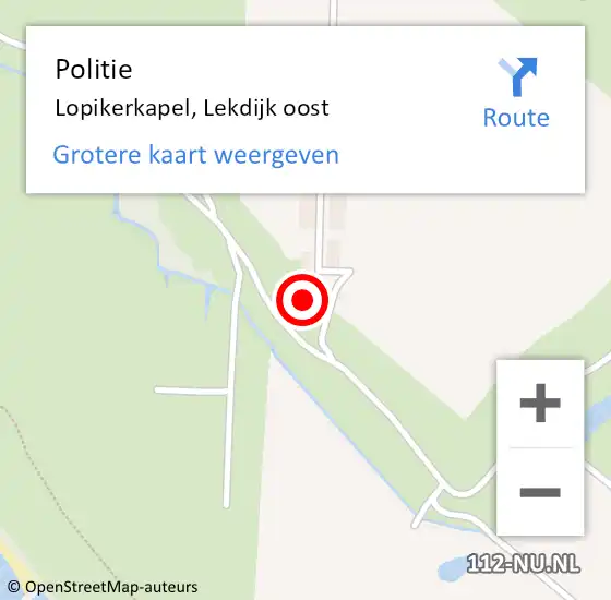 Locatie op kaart van de 112 melding: Politie Lopikerkapel, Lekdijk oost op 23 augustus 2021 19:34