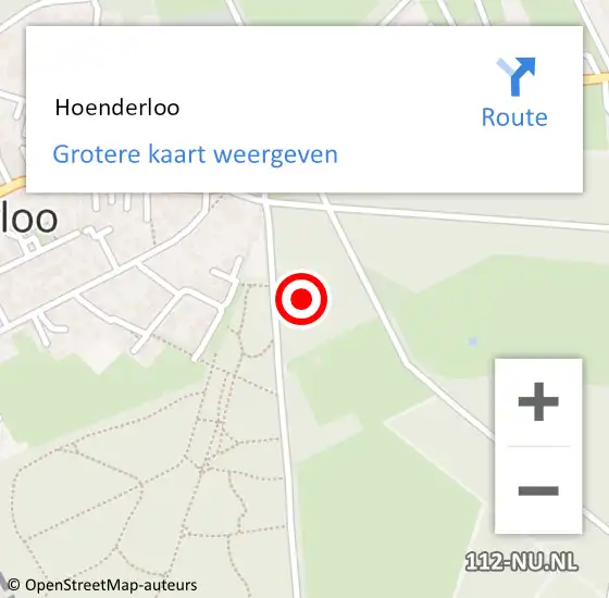 Locatie op kaart van de 112 melding:  Hoenderloo op 20 juni 2014 16:52