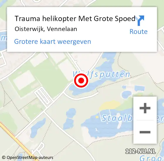 Locatie op kaart van de 112 melding: Trauma helikopter Met Grote Spoed Naar Oisterwijk, Vennelaan op 24 augustus 2021 16:11