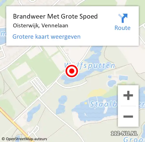 Locatie op kaart van de 112 melding: Brandweer Met Grote Spoed Naar Oisterwijk, Vennelaan op 24 augustus 2021 16:14