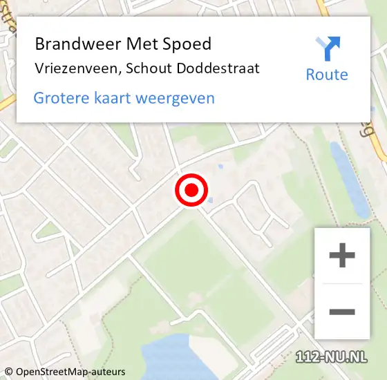 Locatie op kaart van de 112 melding: Brandweer Met Spoed Naar Vriezenveen, Schout Doddestraat op 24 augustus 2021 16:18