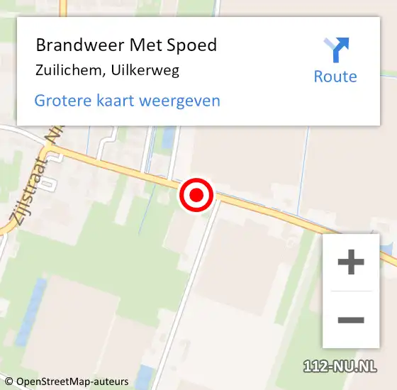 Locatie op kaart van de 112 melding: Brandweer Met Spoed Naar Zuilichem, Uilkerweg op 25 augustus 2021 09:19
