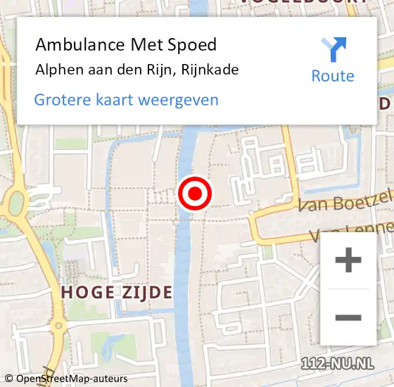 Locatie op kaart van de 112 melding: Ambulance Met Spoed Naar Alphen aan den Rijn, Rijnkade op 25 augustus 2021 12:25