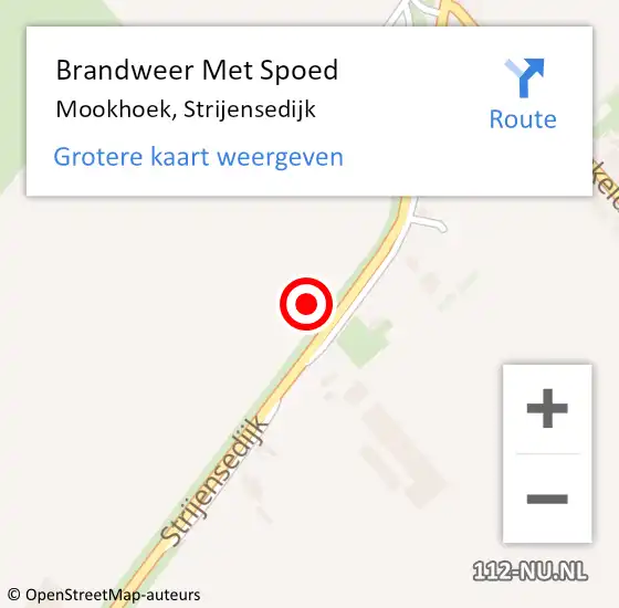 Locatie op kaart van de 112 melding: Brandweer Met Spoed Naar Mookhoek, Strijensedijk op 25 augustus 2021 17:33