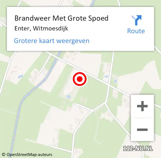 Locatie op kaart van de 112 melding: Brandweer Met Grote Spoed Naar Enter, Witmoesdijk op 25 augustus 2021 20:11