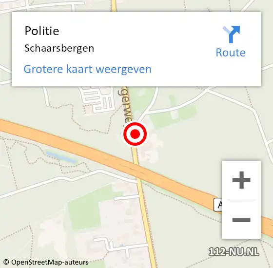 Locatie op kaart van de 112 melding: Politie Schaarsbergen op 26 augustus 2021 10:01