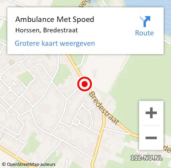 Locatie op kaart van de 112 melding: Ambulance Met Spoed Naar Horssen, Bredestraat op 26 augustus 2021 22:03
