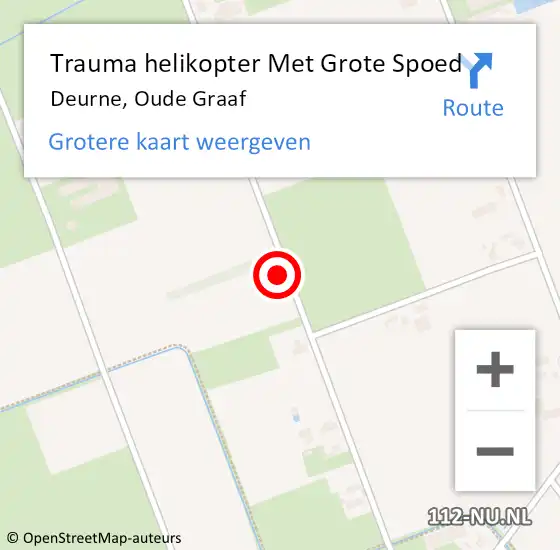 Locatie op kaart van de 112 melding: Trauma helikopter Met Grote Spoed Naar Deurne, Oude Graaf op 26 augustus 2021 23:44