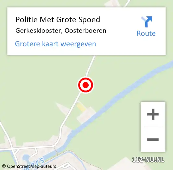 Locatie op kaart van de 112 melding: Politie Met Grote Spoed Naar Gerkesklooster, Oosterboeren op 27 augustus 2021 21:34
