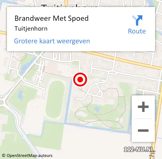 Locatie op kaart van de 112 melding: Brandweer Met Spoed Naar Tuitjenhorn op 28 augustus 2021 14:41