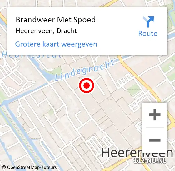 Locatie op kaart van de 112 melding: Brandweer Met Spoed Naar Heerenveen, Dracht op 28 augustus 2021 14:57