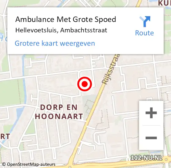 Locatie op kaart van de 112 melding: Ambulance Met Grote Spoed Naar Hellevoetsluis, Ambachtsstraat op 29 augustus 2021 00:08