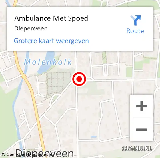 Locatie op kaart van de 112 melding: Ambulance Met Spoed Naar Diepenveen op 29 augustus 2021 04:03