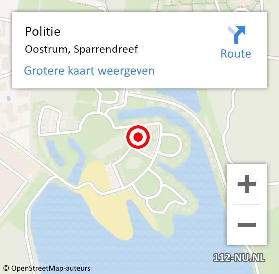 Locatie op kaart van de 112 melding: Politie Oostrum, Sparrendreef op 29 augustus 2021 09:38