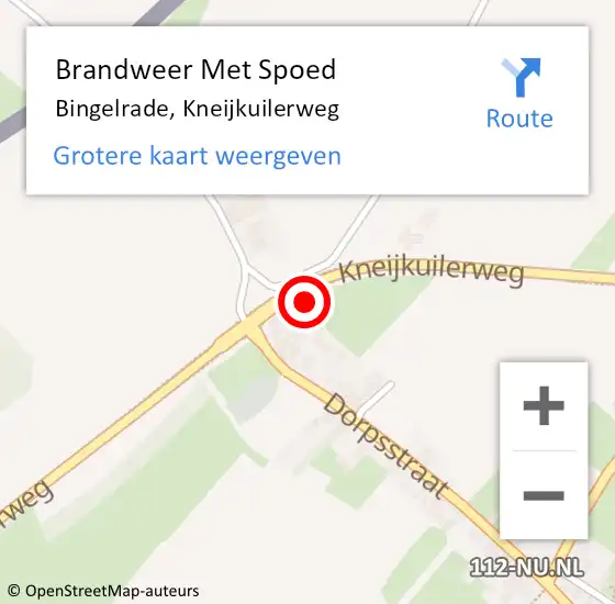 Locatie op kaart van de 112 melding: Brandweer Met Spoed Naar Bingelrade, Kneijkuilerweg op 29 augustus 2021 11:59