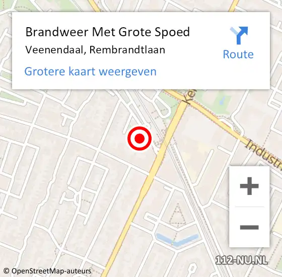 Locatie op kaart van de 112 melding: Brandweer Met Grote Spoed Naar Veenendaal, Rembrandtlaan op 29 augustus 2021 18:08