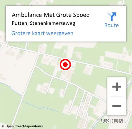 Locatie op kaart van de 112 melding: Ambulance Met Grote Spoed Naar Putten, Stenenkamerseweg op 30 augustus 2021 14:00