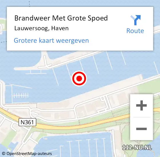 Locatie op kaart van de 112 melding: Brandweer Met Grote Spoed Naar Lauwersoog, Haven op 30 augustus 2021 23:22